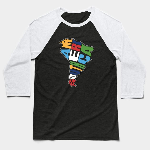 I LOVE SOUTH AMERICA Baseball T-Shirt by Zen Cosmos Official